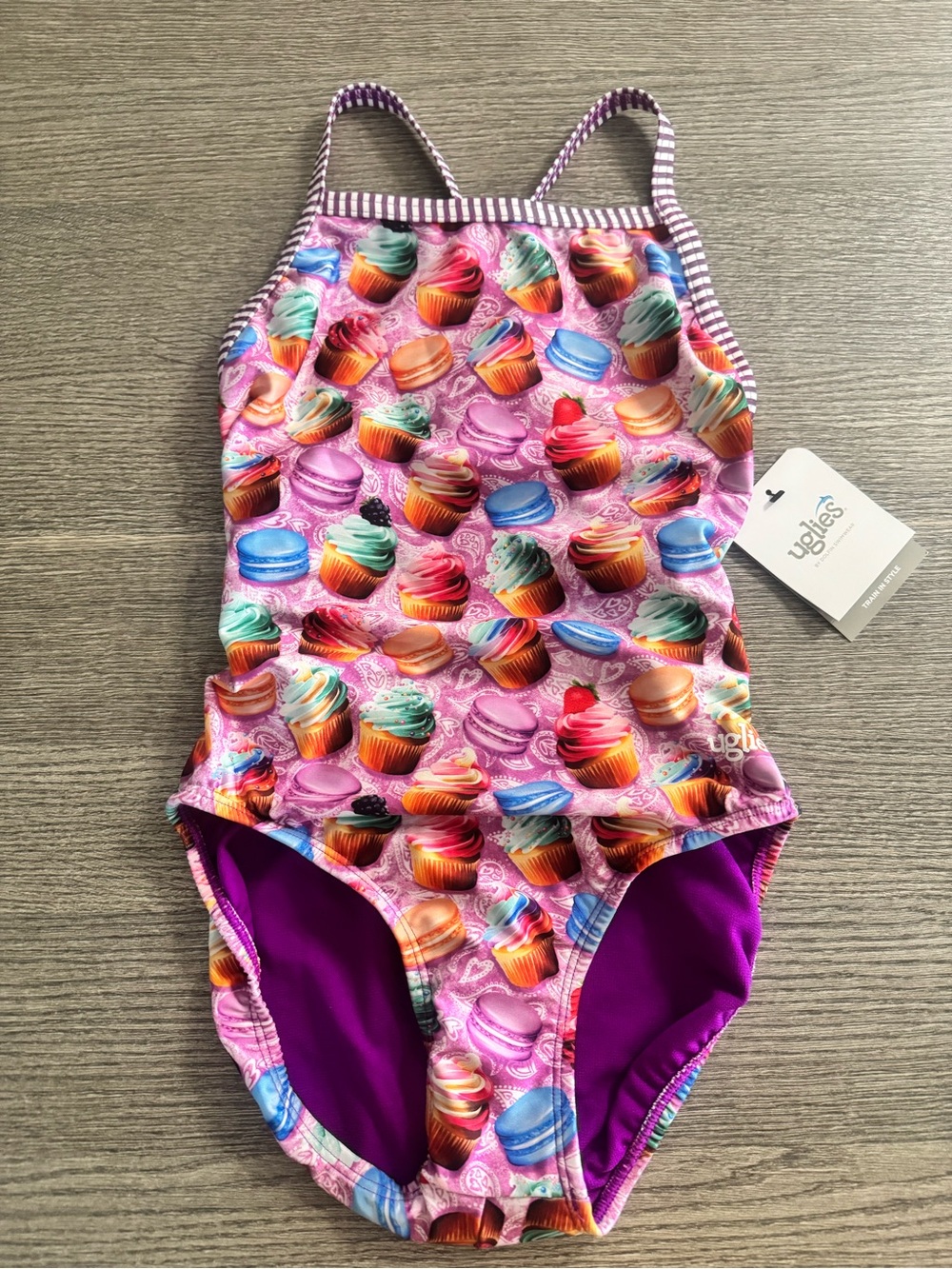 Dolfin Uglies Women's One Piece Swimsuit Size 34 Multicolor Bon Appetit Print